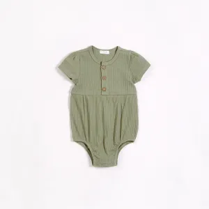 12mos Sage Leaf Modal Rib Bubble Romper