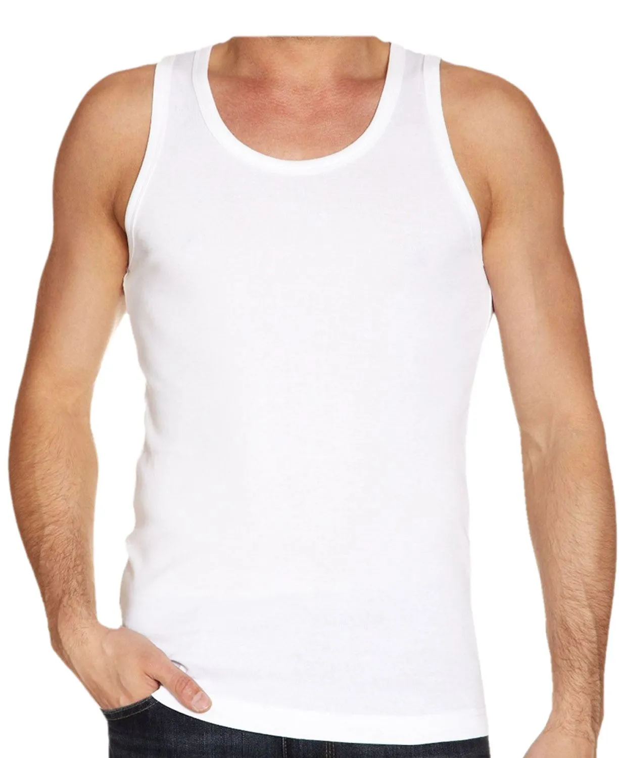 7 Pack Mens Plain Cotton Summer Vest - Assorted