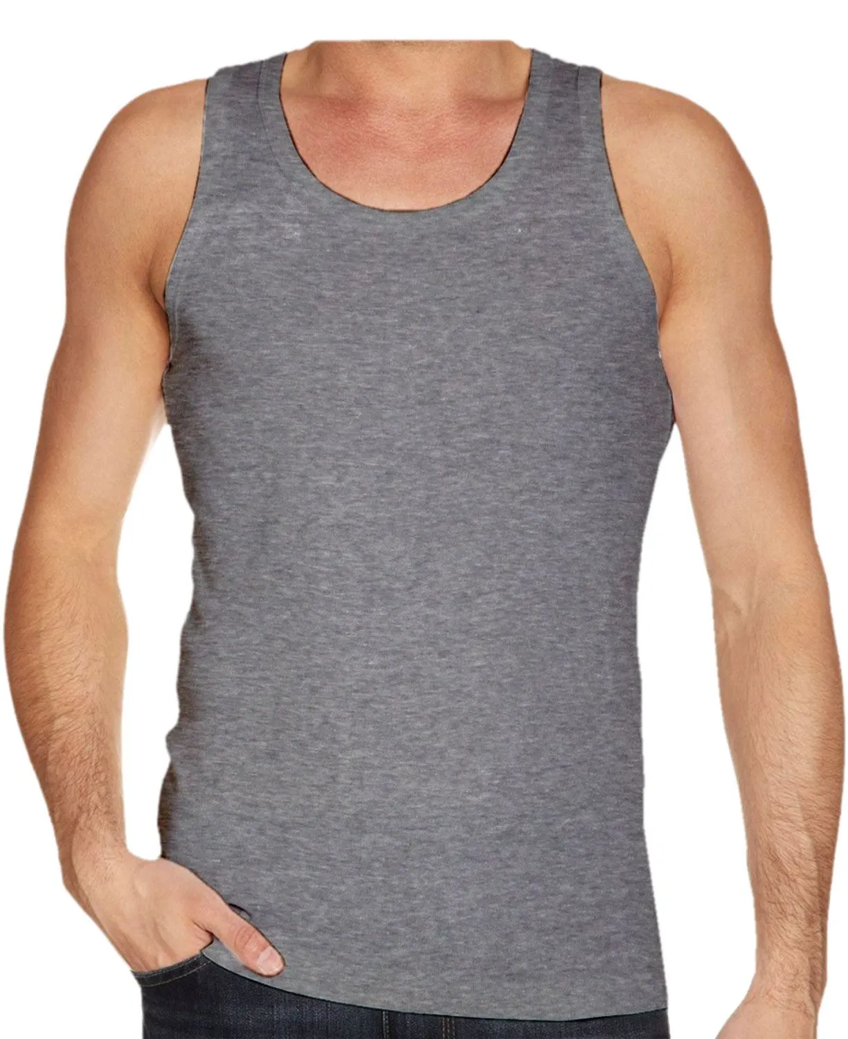 7 Pack Mens Plain Cotton Summer Vest - Assorted