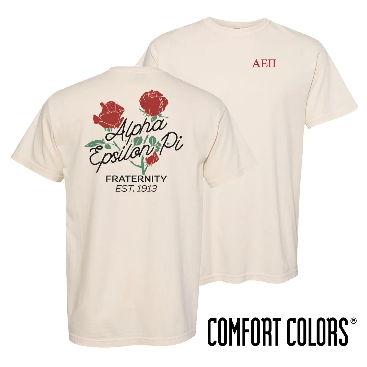 AEPi Comfort Colors Rosebud Ivory Short Sleeve Tee