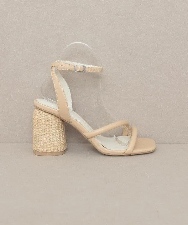 Alaia - Strappy Raffia Heel Sandal