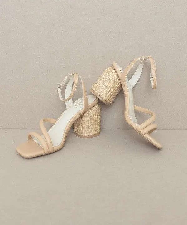 Alaia - Strappy Raffia Heel Sandal