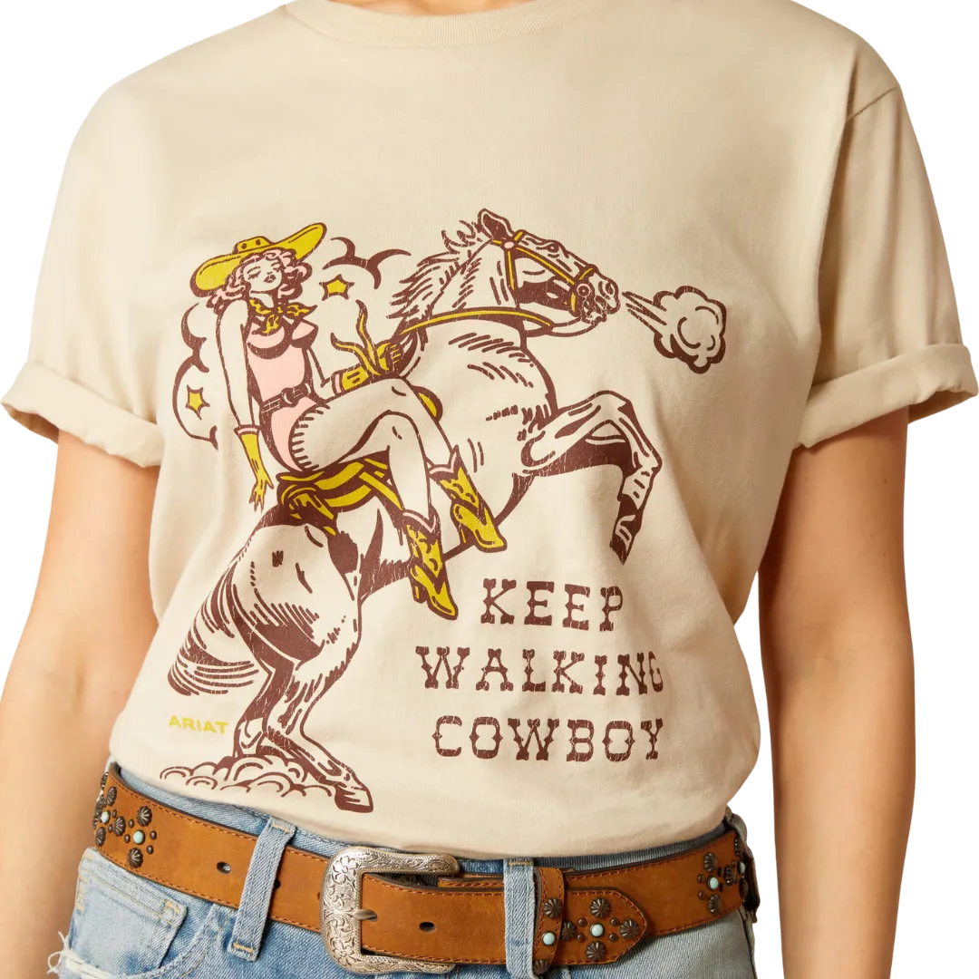 Ariat Women's Keep Walkin' Cowboy Natural T Shirt