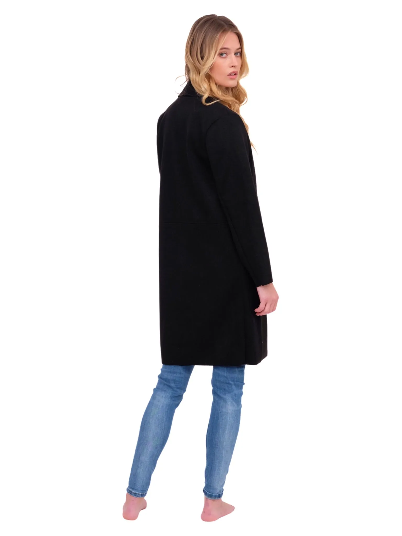 Black Open Front Coat