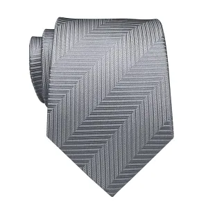 Classy Men Grey Herringbone Silk Tie