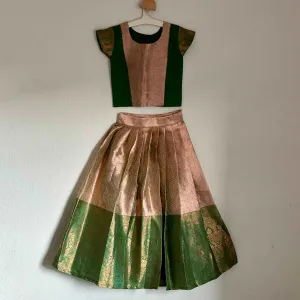 Elegant Katan Silk Skirt and Top | 3-4 Yrs