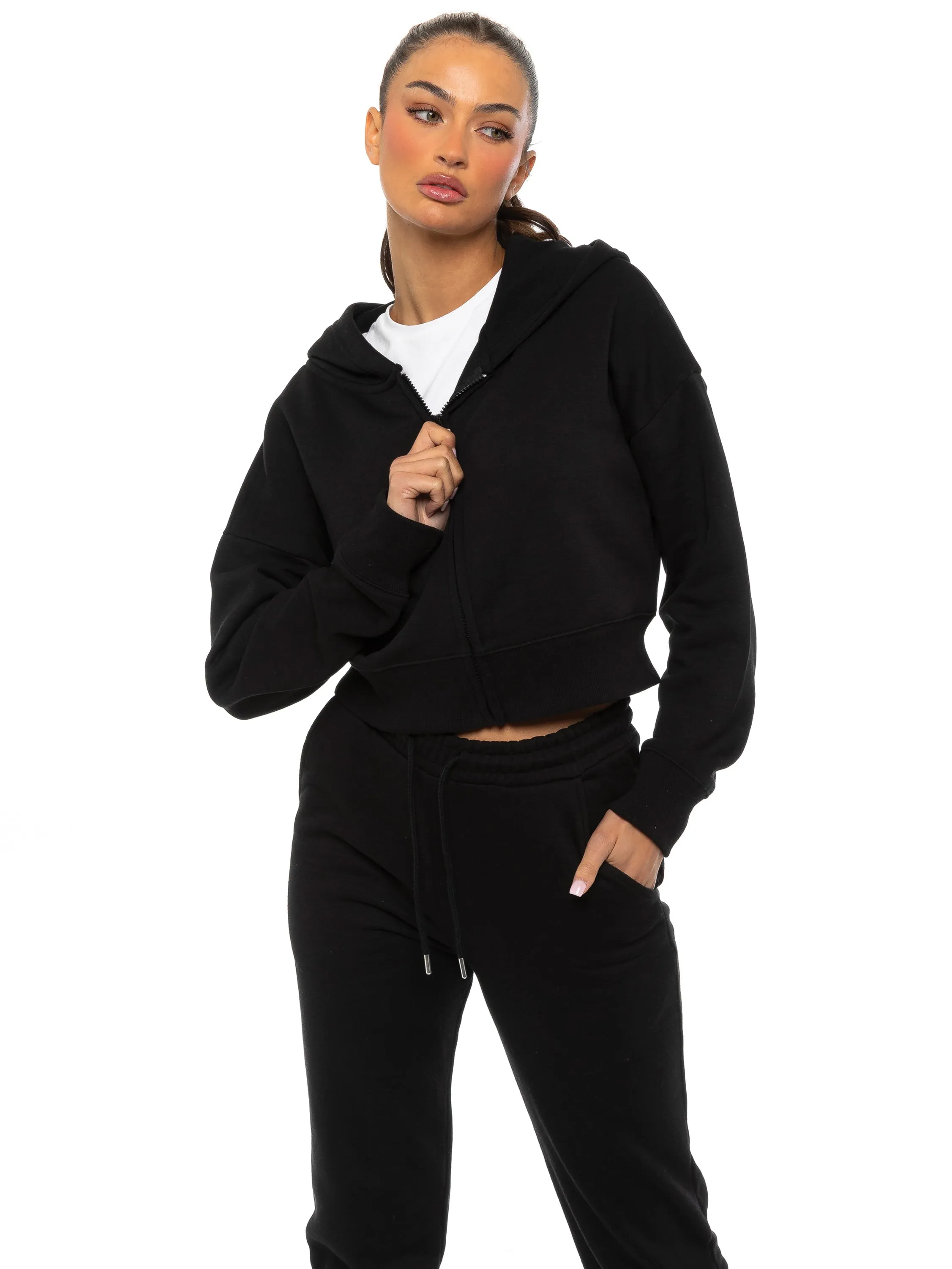 Enzo | Womens Cropped Zipped Hoodie