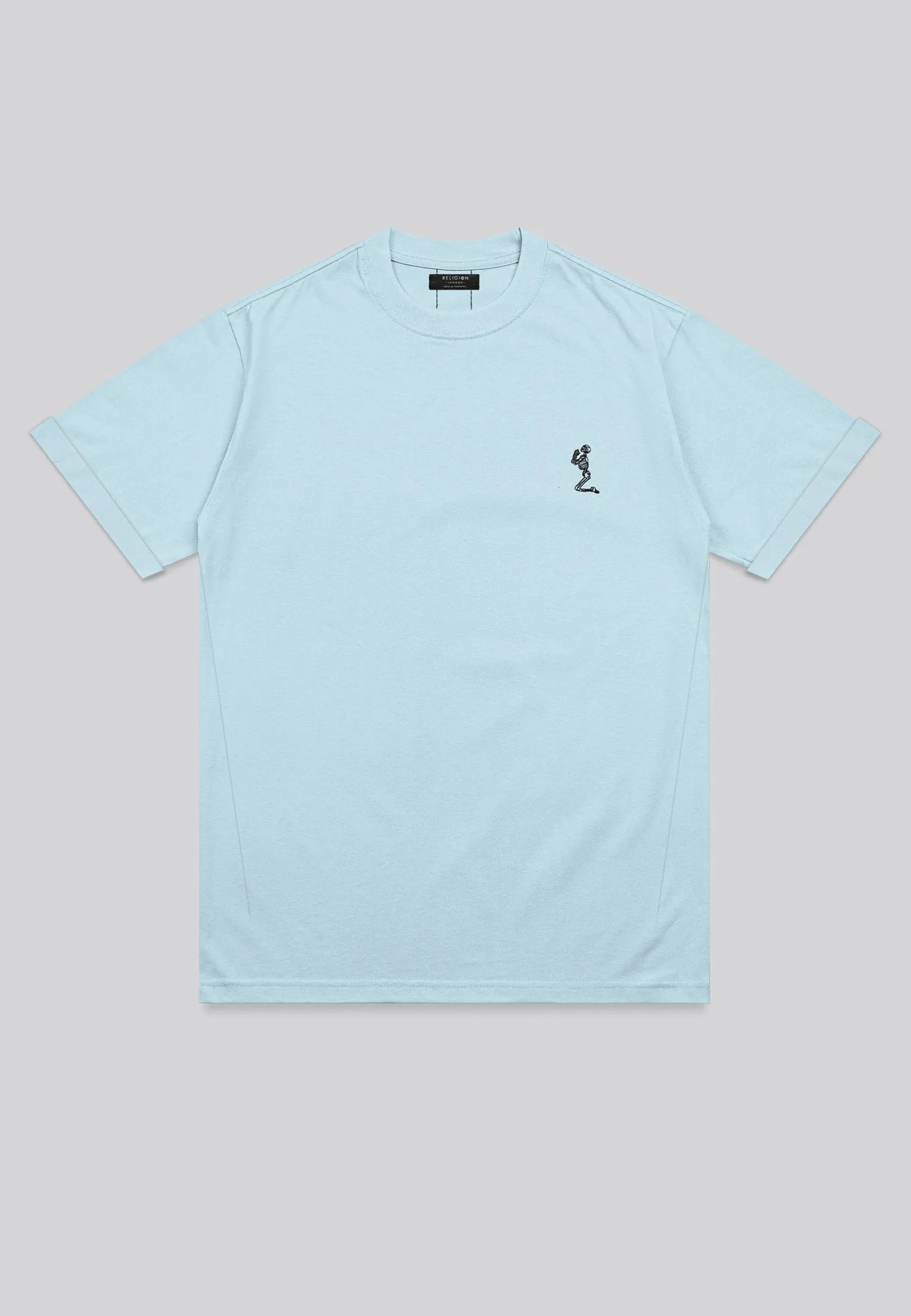 ESSENTIAL ROLLED CUFF T-SHIRT PALE BLUE