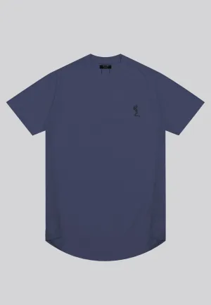 ESSENTIAL SWAG CURVED HEM INDIGO T-SHIRT