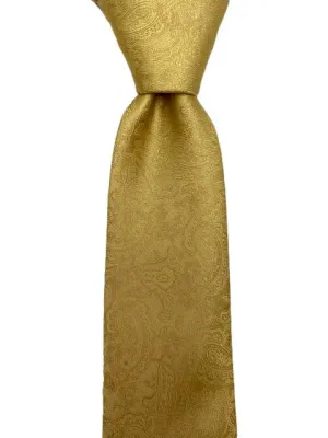 Gold Paisley Tie, Pocket Square and Cufflinks