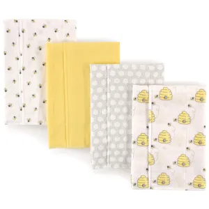 Hudson Baby Cotton Flannel Burp Cloths, Bee