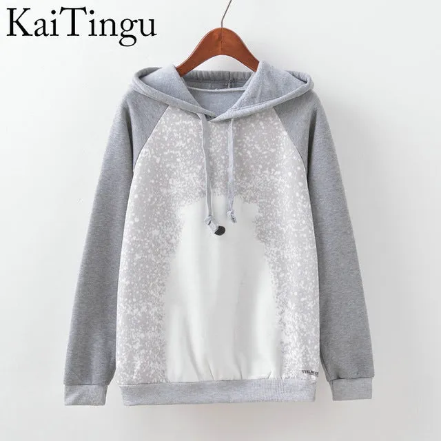 KaiTingu Brand Fashion Autumn Winter Long Sleeve Women Sweatshirt Harajuku Owl Print Hoodies Hooded Tracksuit Jumper Pullover