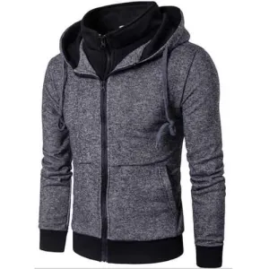 Mens Casual False Two Pieces Sport Hoodies Sweatshirts