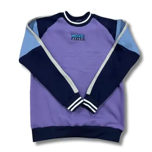 MOVE Retro Sweatshirt - Purply, Sky Blue & Navy