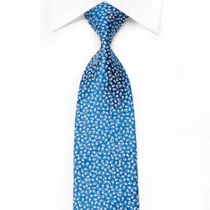 Perry Ellis Men's Crystal Silk Tie Silver Geometric On Blue Sparkling With Rhinestones