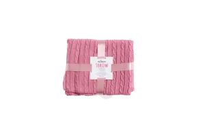 Pink - Cable Knit Blanket