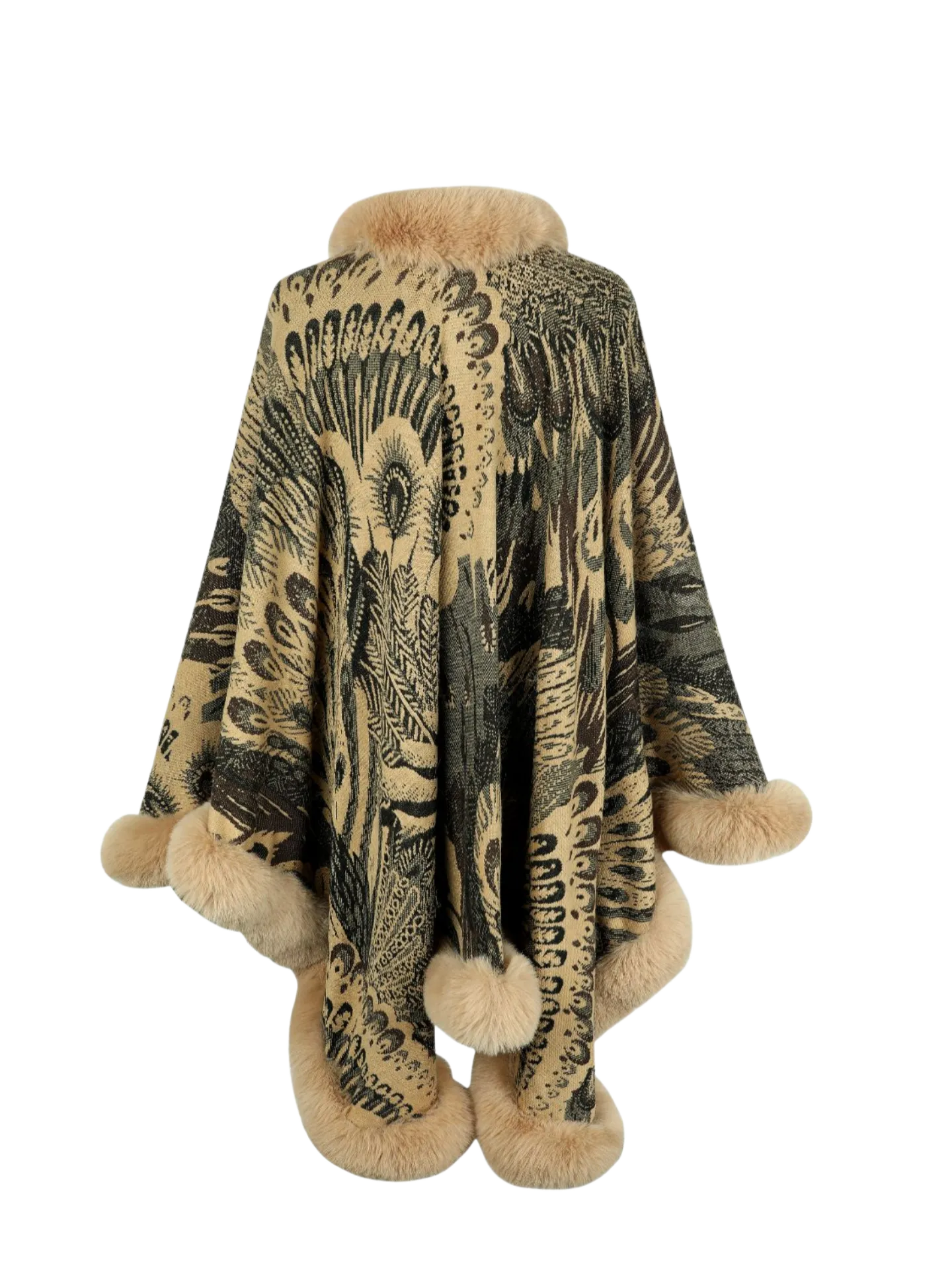 Printed Open Front Poncho