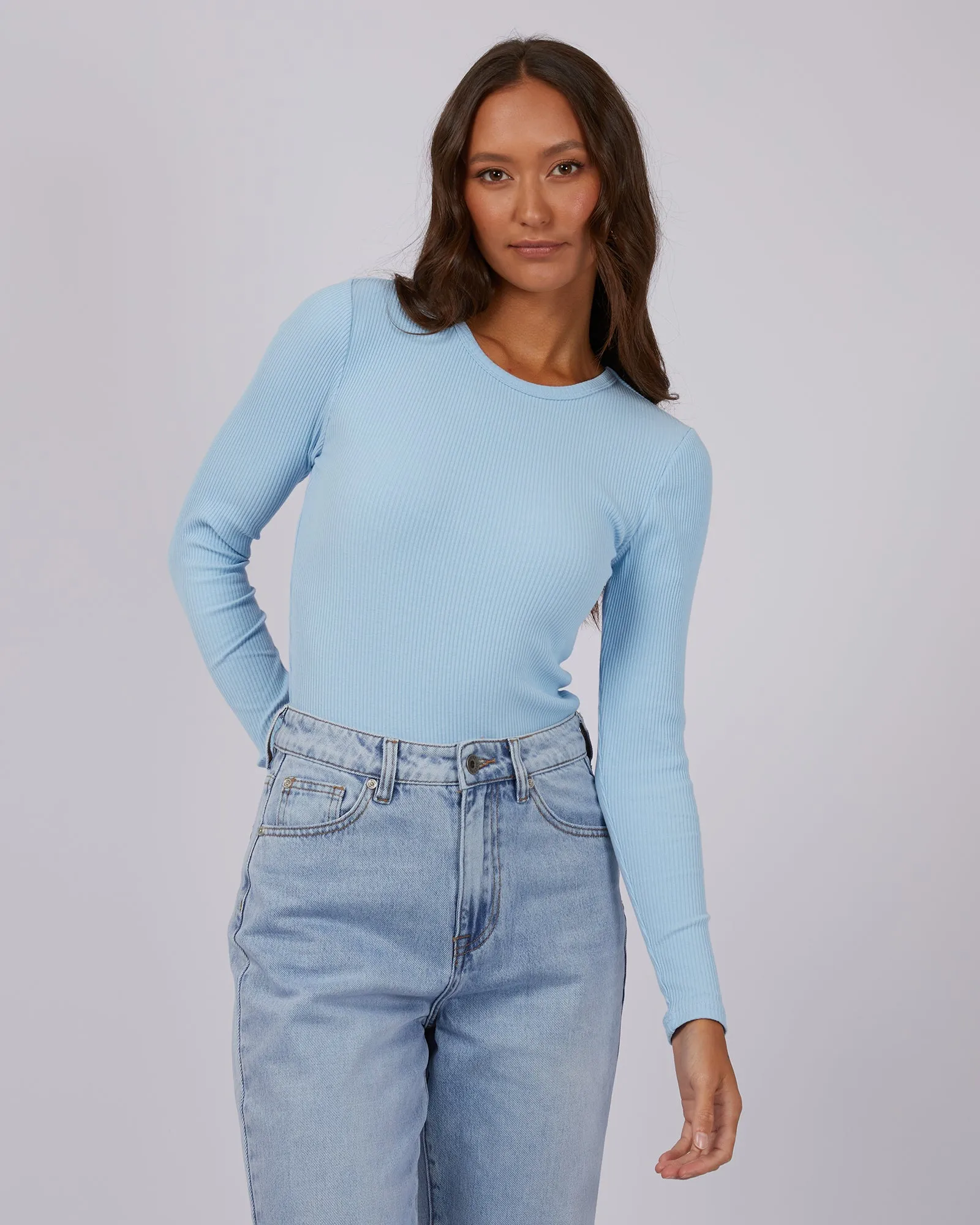 Rib Long Sleeve Sky Blue