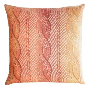 Sunstone Cable Knit Velvet Pillow by O'Brien Studio