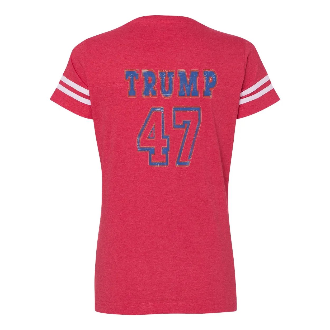 Trump 47 Double Side Printed Women's Football V-Neck T-Shirt