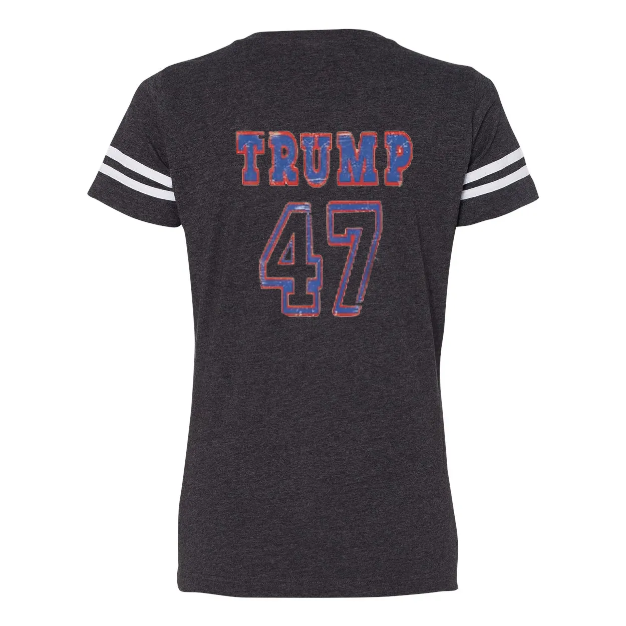 Trump 47 Double Side Printed Women's Football V-Neck T-Shirt