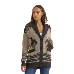 Womens Desert Chocolate Knit Cardigan for Wrangler